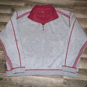 Tommy Bahama Flipshore Reversible Sweater Pullover XXL 1/4 Zip Placket